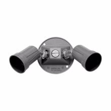 Eaton Crouse-Hinds series TP weatherproof two par lamp holder with cover, Gray, Compact fluorescent/LED, Die cast aluminum, 3-hole round cover and gaskets