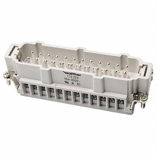 Male screw terminal insert. For use with B series, 48 contacts with ground.