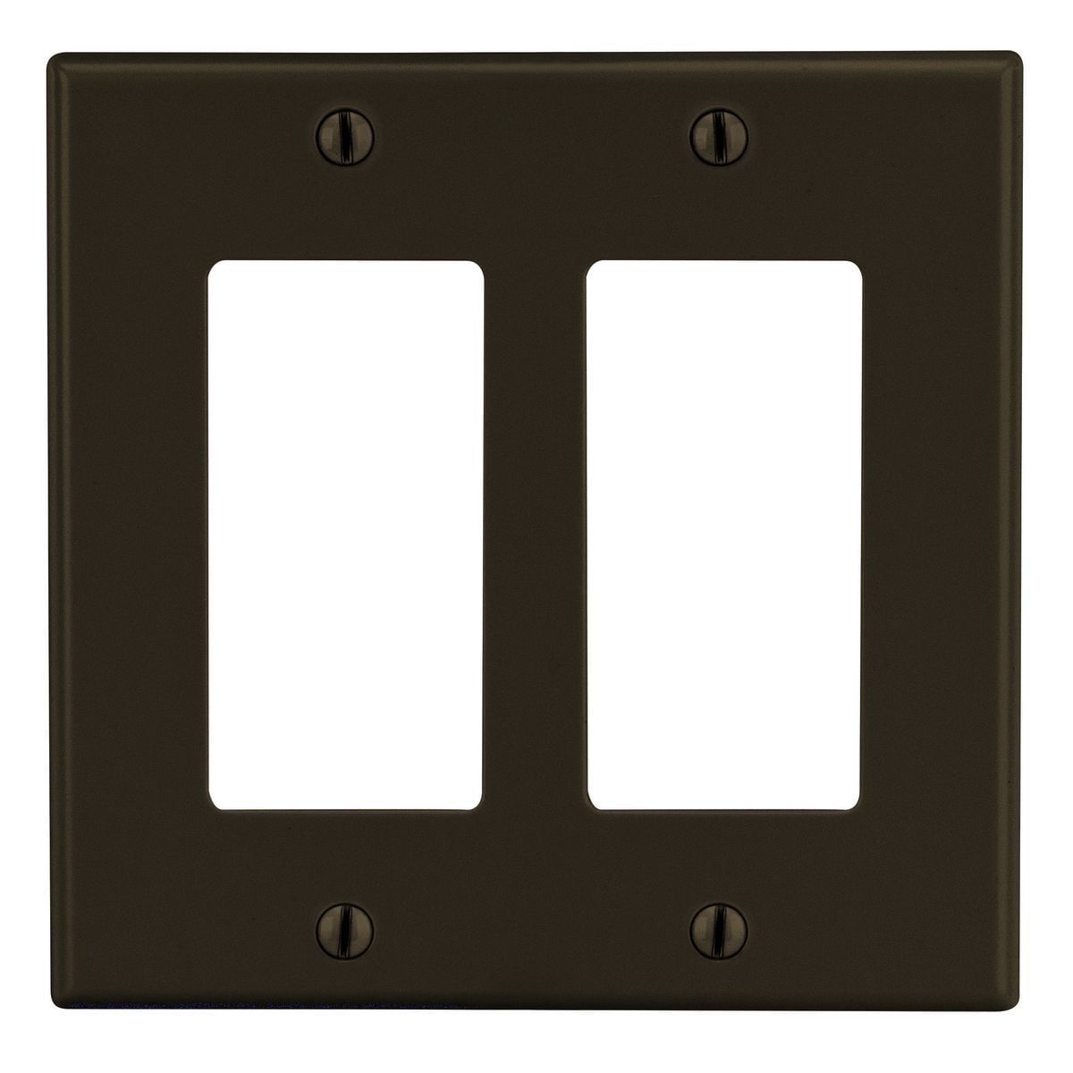 Wallplate, Mid-Size 2-Gang, 2) Decorator, Brown