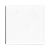 2-Gang No Device Blank Wallplate, Box Mounted, White