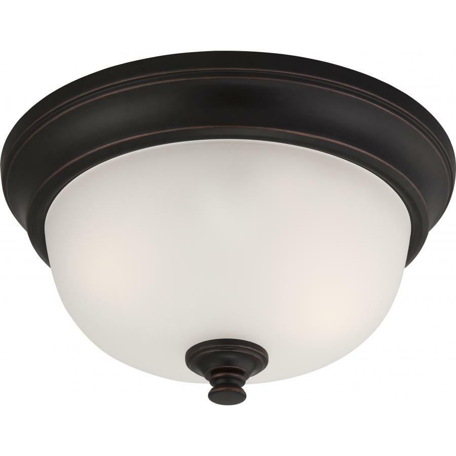 Elizabeth 2 Light Flush Fixture with Frosted Glass Sudbury Bronze
