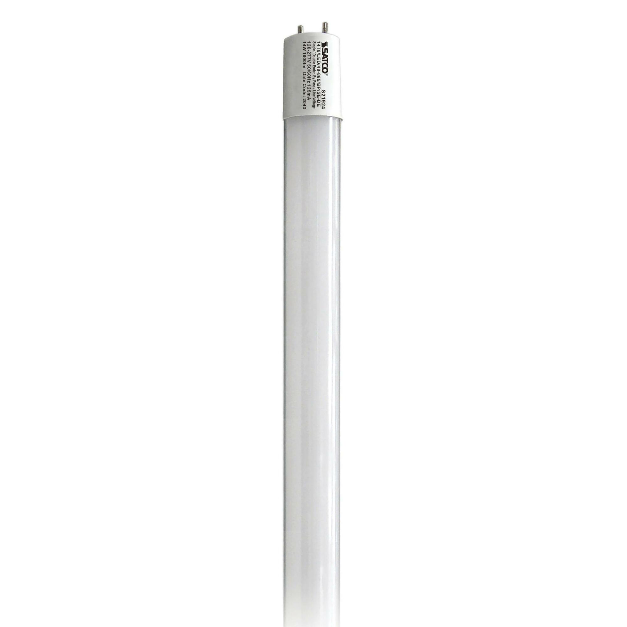 14W T8 LED - 4Ft - 6500K - G13 Base - 50K Hours - 1800L - Type B - Ballast Bypass - Single or Double Ended Wiring