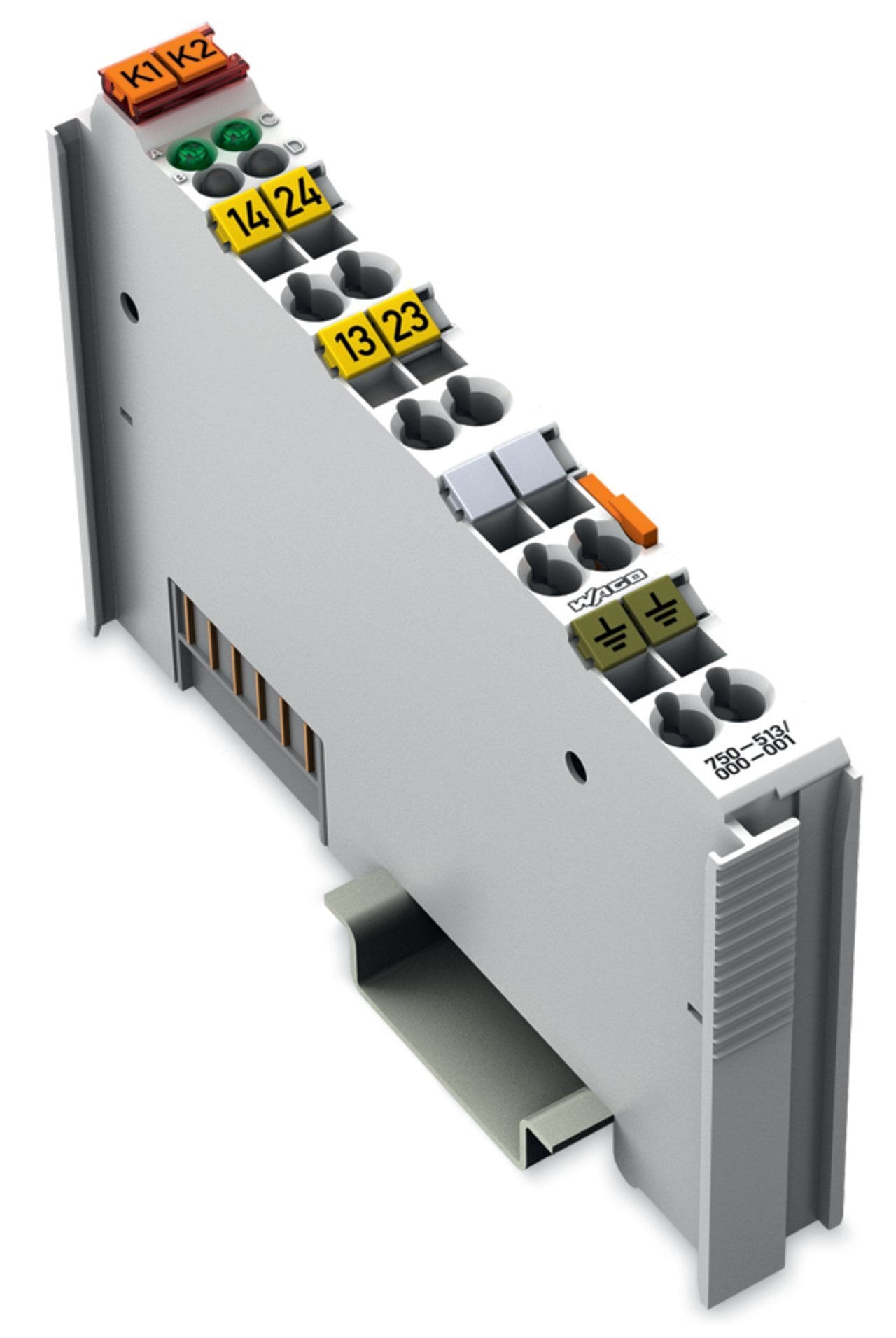 2-channel relay output; AC 250 V; 2.0 A; Potential-free; Without power jumper contacts; 2 make contact