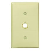 1-Gang 0.406 Inch Hole Device Telephone/Cable Wallplate, Standard Size, Thermoplastic Nylon, Strap Mount, Black