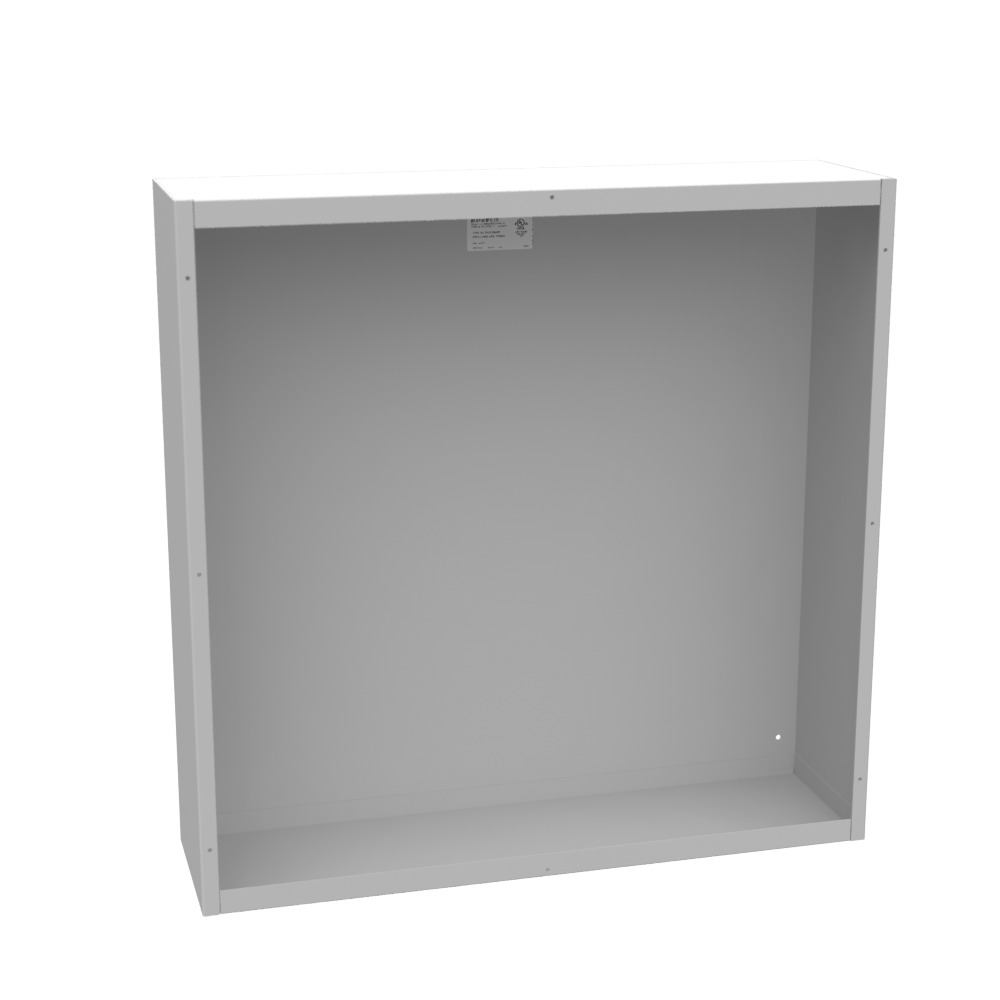 30x8x30 Screw Cover Type 1 UL Listed Steel No Knockouts ANSI 61 Gray Cover with Teardrop Slots Mounting Holes in Back