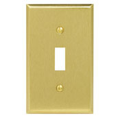 1-Gang Toggle Device Switch Wallplate, Standard Size, Device Mount, Brass