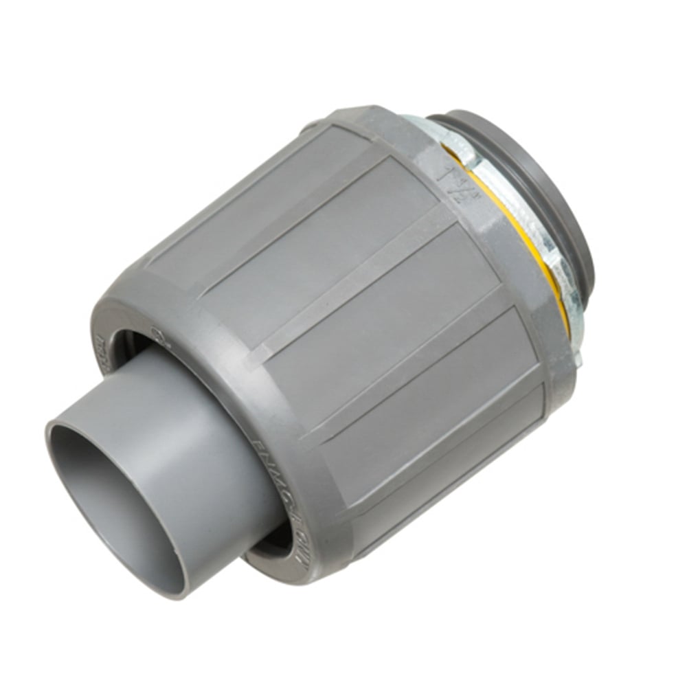 Non Metallic straight snap2it connector for use with non metallic liquid tight conduit type B only. Push on installation. 1-1/2" Trade Size.
