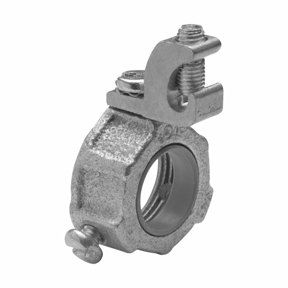 Eaton Crouse-Hinds series GLL grounding bushing, Rigid/IMC, Copper lug, #4-14 AWG, Malleable iron, 105C temperature rating, Threaded, 1-1/2"
