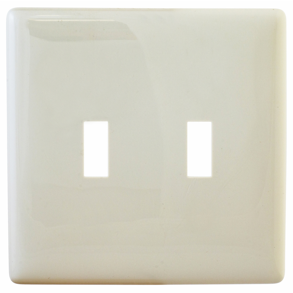 Wallplates and Box Covers, Wallplates, Thermoplastic, 2-Gang, 2) Toggle Openings, Light Almond