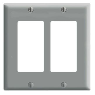 Decora Wall Plate, 2 Gang, Grey