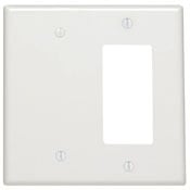 2-Gang 1-Blank 1-Decora/GFCI Device Combination Wallplate, Midway Size, Thermoset, Ivory