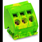 Ground busbar terminal block; for (10 x 3) mm busbars; 3-pole; 16 mm; CAGE CLAMP; 16,00 mm; green-yellow