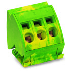 Ground busbar terminal block; for (10 x 3) mm busbars; 3-pole; 16 mm; CAGE CLAMP; 16,00 mm; green-yellow