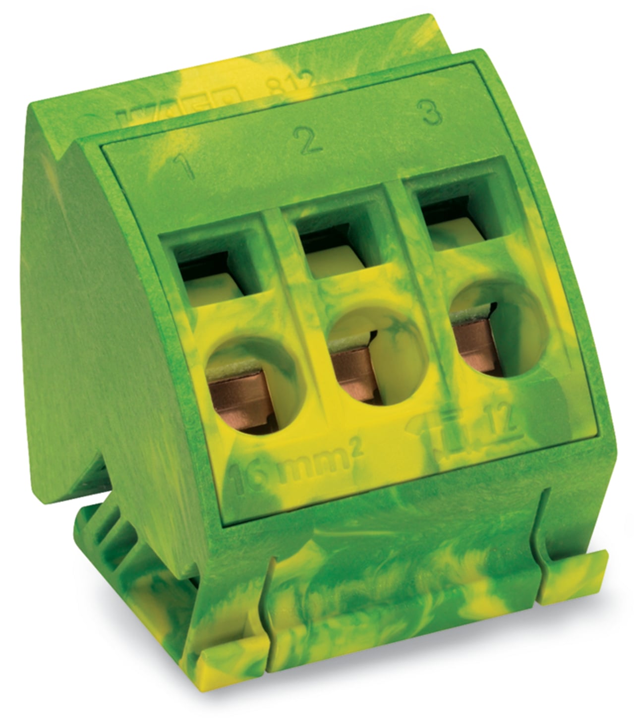 Ground busbar terminal block; for (10 x 3) mm busbars; CAGE CLAMP; 16,00 mm; green-yellow