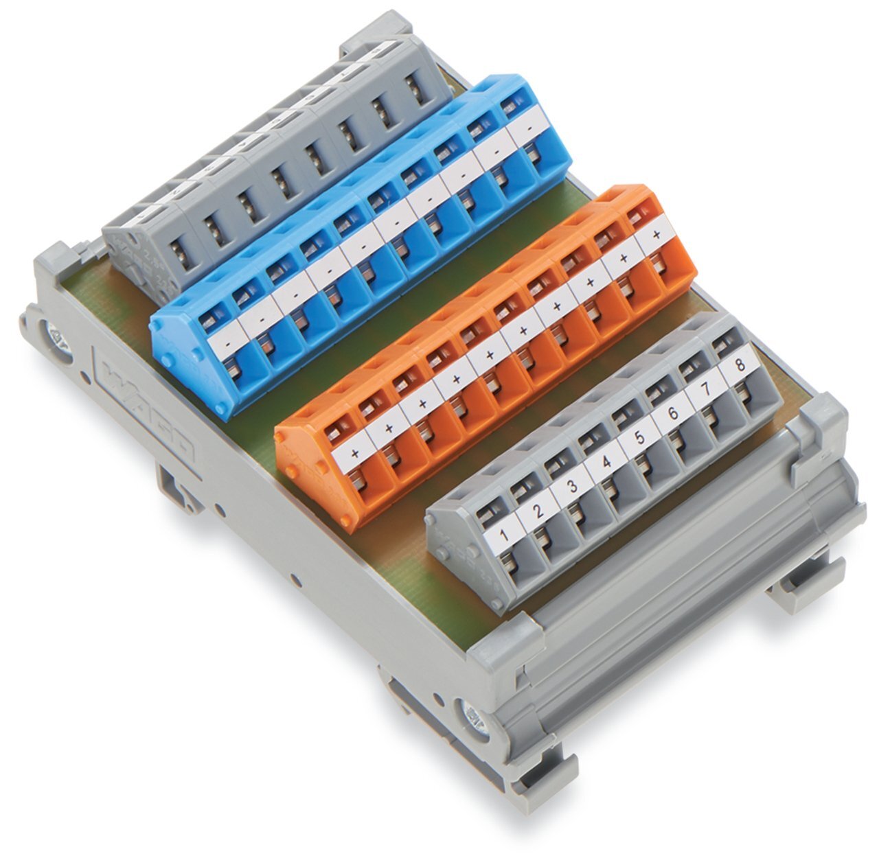 Sensor/actuator module; 8-channel digital input; 3-wire connection; in mounting carrier; 2,50 mm