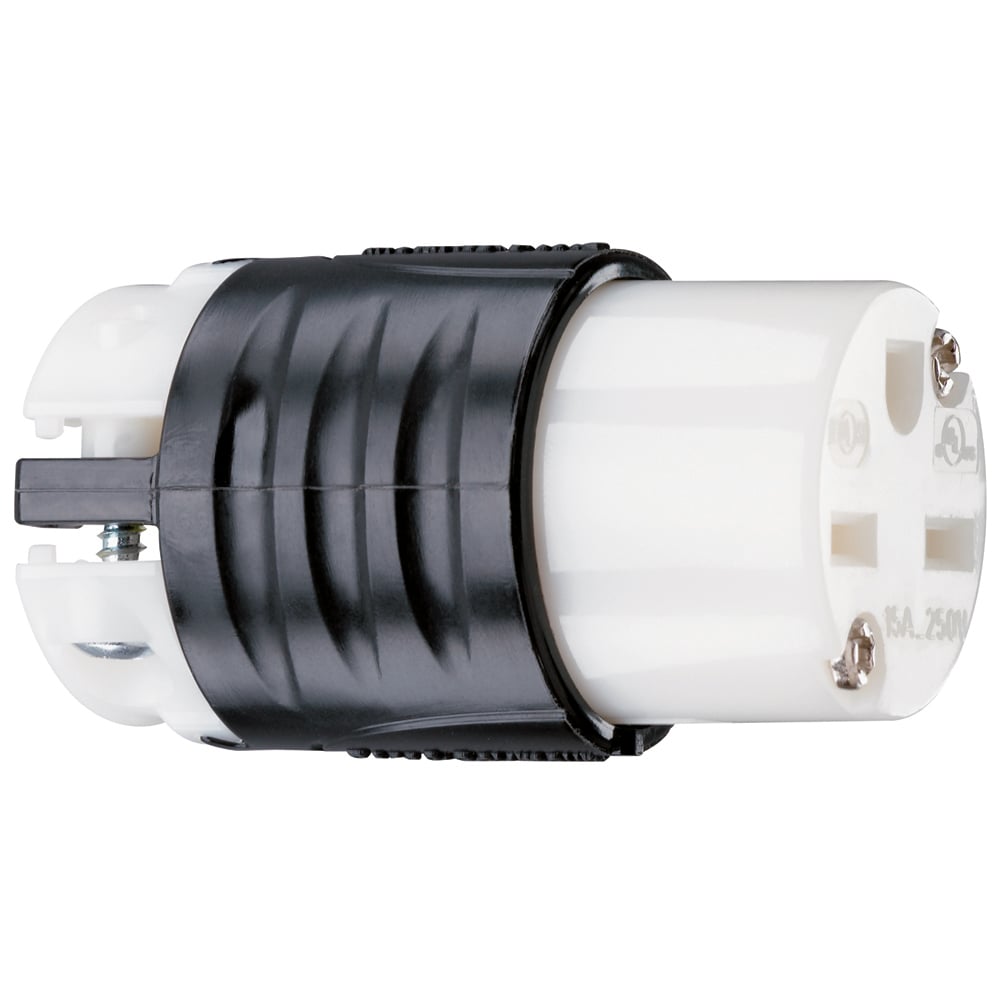 15amp 250v, Blade Connector 2pole 3wire, Black & White