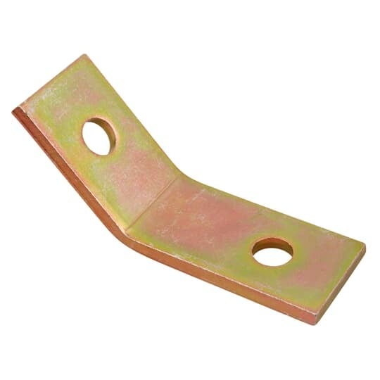 Connector Open Angle, Length 3 Inches with 1-1/2 Inch after 45 Degree Bend, Width 1-1/2 Inches, Steel with 9/16 Inch Holes on 1-1/2 Inch Centers