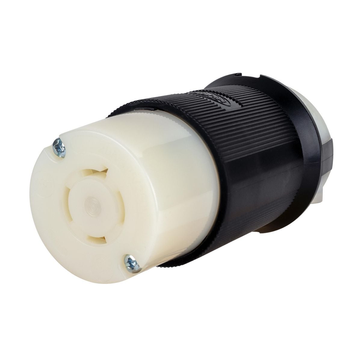 Locking Devices, EdgeConnect Twist-Lock, Industrial, Female Connector Body, 20A 125/250V, 3-Pole 4-Wire Grounding, L14-20R, Screwless Terminal, Black and White
