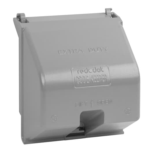 Two Gang Universal While-In-Use Extra Duty Weatherproof Receptacle Cover, Depth 4.34 Inches, Silver, Aluminum Alloy