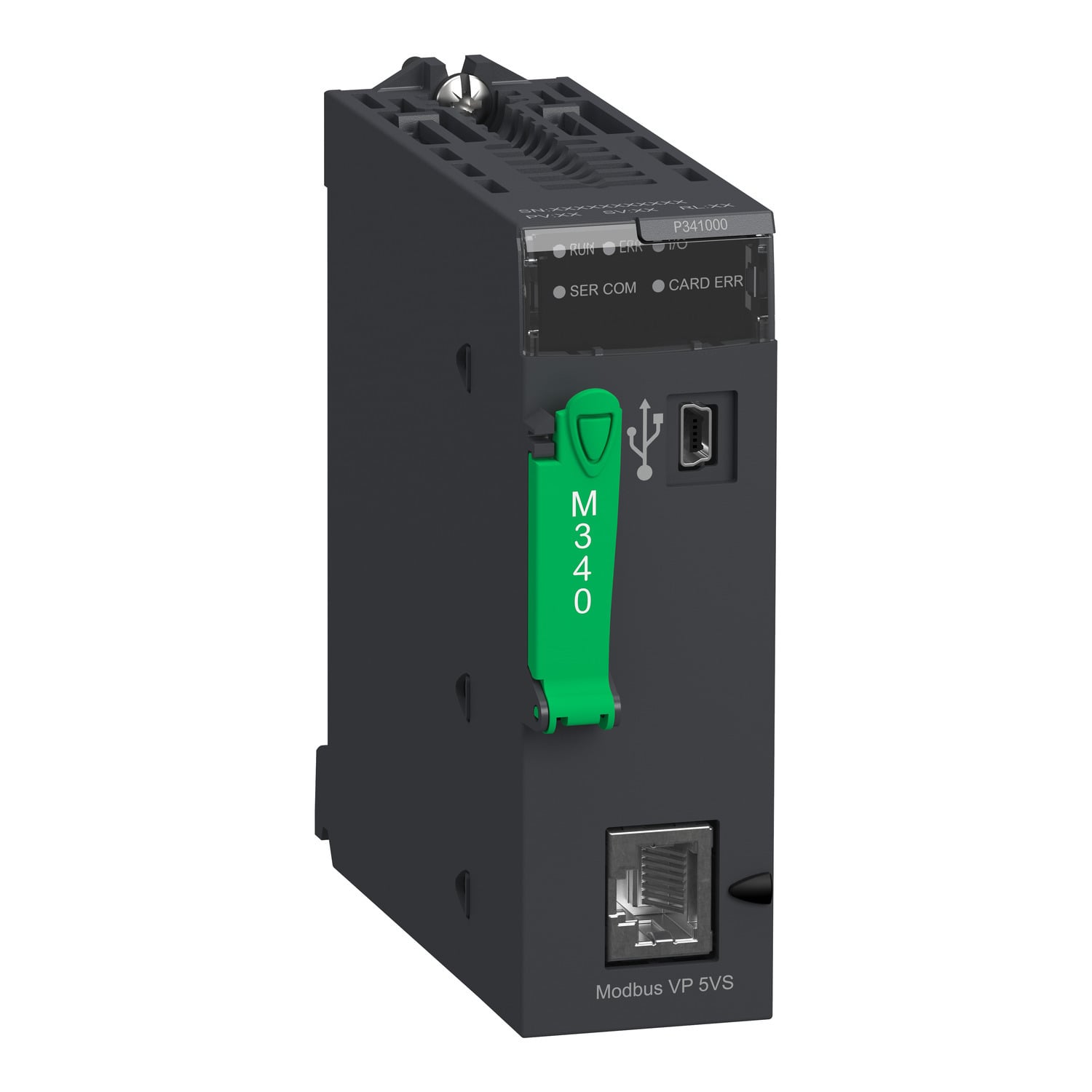 processor, Modicon M340, max 512 discrete, 128 analog IO, Modbus