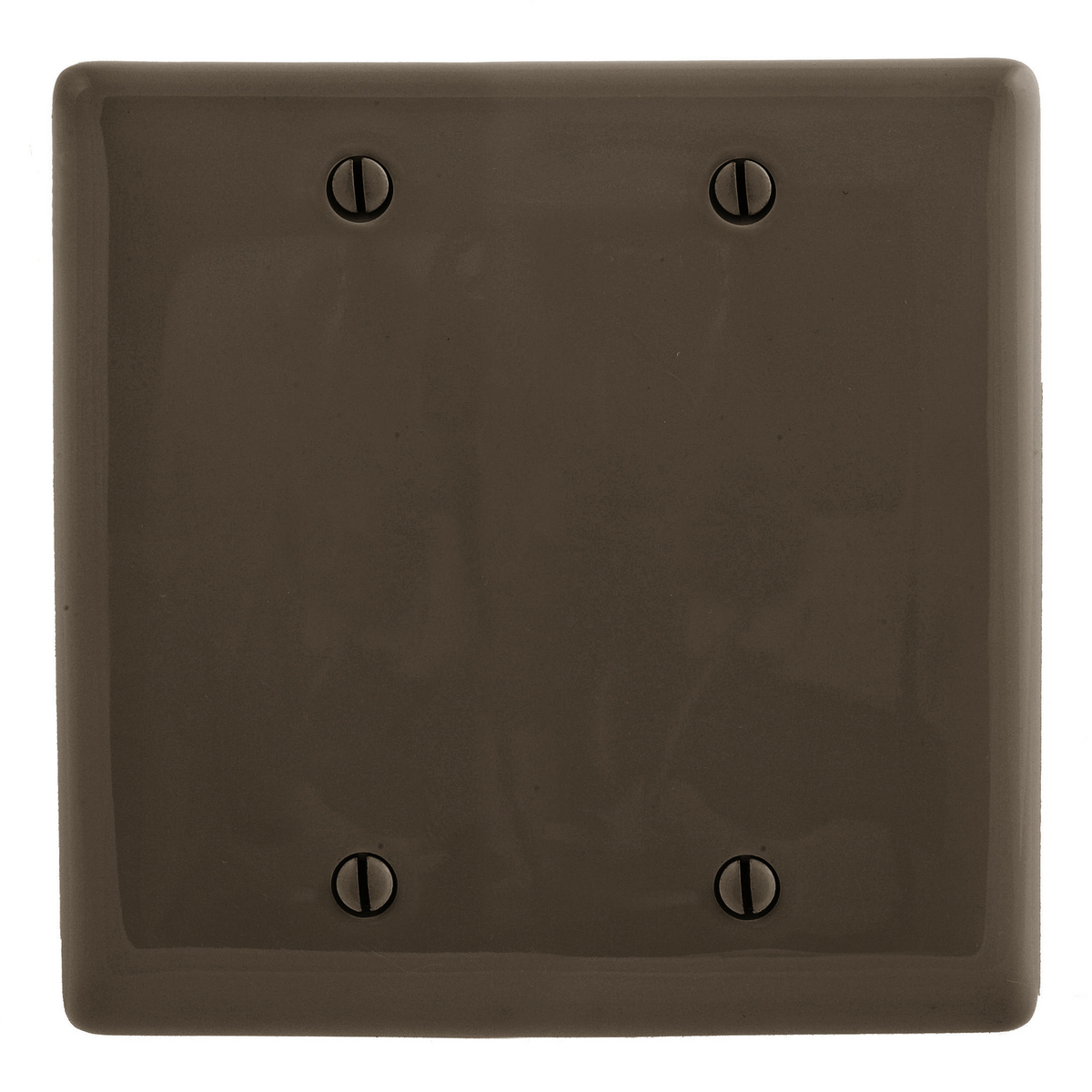 Wallplates and Box Covers, Wallplate, Nylon, 2-Gang, 2) Blank, Box Mount, Brown