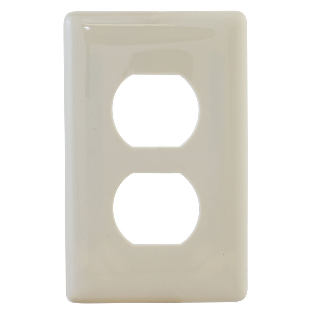 Wallplates and Box Covers, Wallplates, Thermoplastic, 1-Gang, 1) Duplex Opening, Light Almond