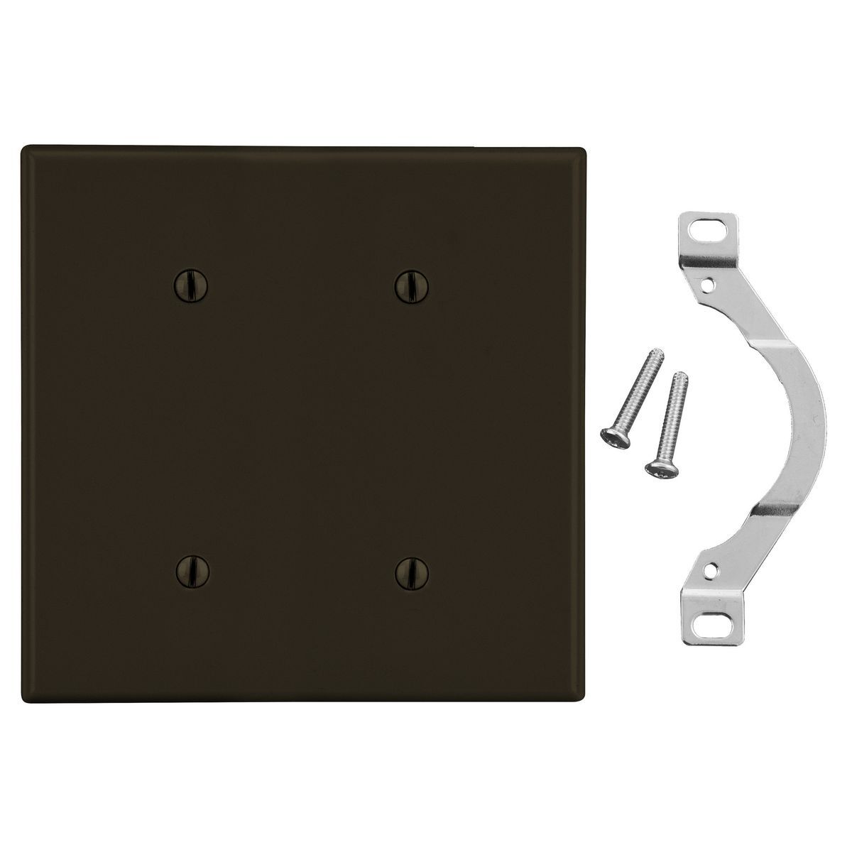 Wallplate, 2-Gang, 2 Strap  Mount Blank, Brown