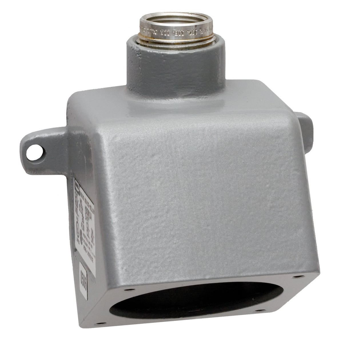 Heavy Duty Insulgrip Pin and Sleeve Devices, Industrial Grade, Back Box, for 60A 1" NPT Hub, Angled, Mounting Screws Included