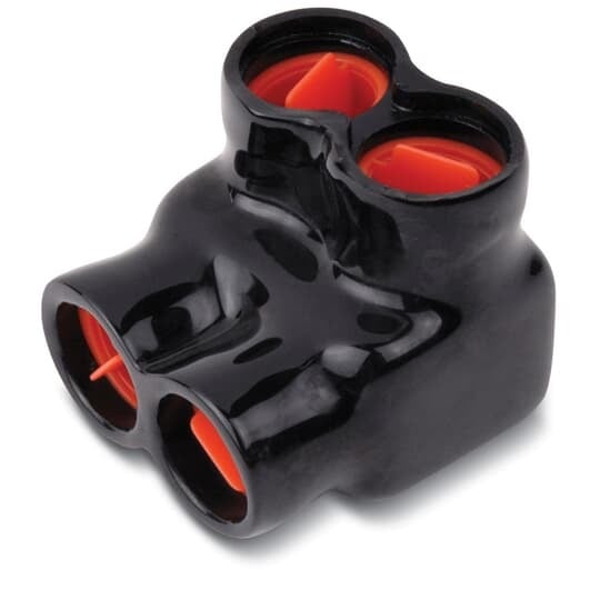 AMT 3 Multi-Port Same Side PVC Connector, Ultraviolet Resistant, Wire Range 4-14 Str, Length 1.63 Inches, Width 1.25 Inches, Height 1.25 Inches, Slotted Screw