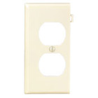 1-Gang Duplex Device Receptacle Wallplate Sectional, Thermoplastic Nylon, Device Mount End Panel, Light Almond