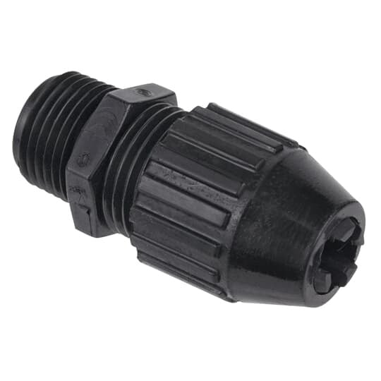 Liquidtight Cord Connector, 3/4 Inch, Straight, Cord Range 0.250 to 0.400 Inch, Meets Coast Guard CG293, Nylon, Black