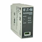 Eaton Bussmann series replacement module, Technology type MOV, 50/60 Hz freq rating, 200 kA short ckt rating, 35 mm DIN rail mount, GL/GG class, 25 Ns response time, Thermoplastic, -40 to 80 C operating temperature, 385V operating voltage