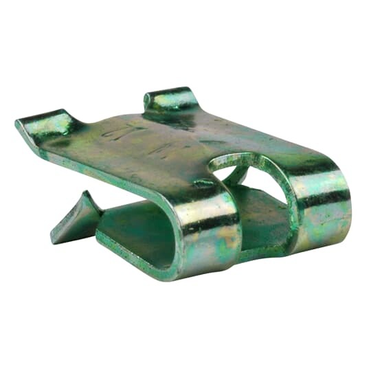 Grounding Clip, Zinc-Plated, Spring-Steel, Colored Green Accommodates #12 and #14 Copper and #12 Aluminum Solid Conductors in Non-Metallic Sheathed Cable