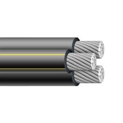 Triplex Underground Residential Distribution (URD) Wire, Aluminum Conductor, 2-2-4, 8000 Series, Stephens, 5000 Foot Reel