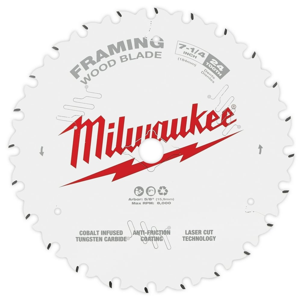 7-1/4" 24T Framing Circular Saw Blade 2PK