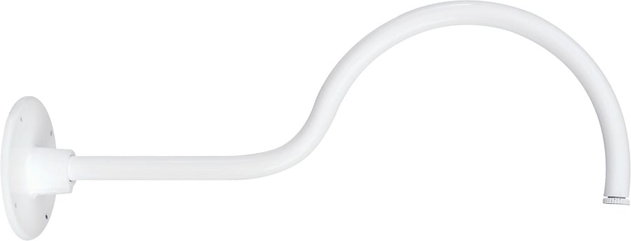 Decorative Gooseneck Style1 24 Inches From Wall 1/2 Inch Nps Threads White