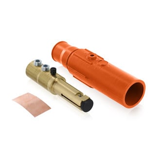 Male Plug, Contact and Insulator, Detachable, 350-500MCM Awg, 17 Series Taper Nose, Orange