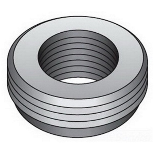 OZ-Gedney Type RB Reducing Bushing, Size: 1/2 X 3/8 IN, Steel, Flush Mounting, Finish: Zinc Electroplated, Connection: Tapered NPT Thread, For Threaded Rigid Conduit And IMC