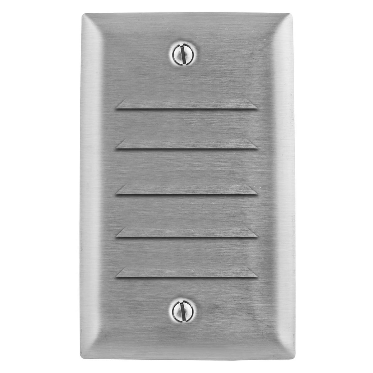 Wallplates and Boxes, Metallic Plates, 1- Gang, 1) Louvre, Standard Size, Stainless Steel