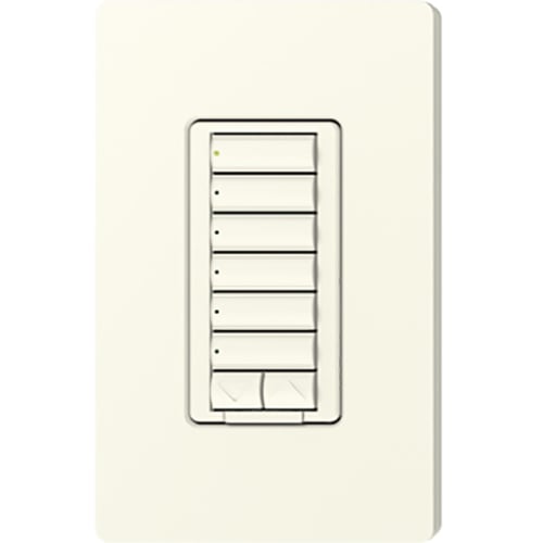 Lutron RadioRA 2 seeTouch Wall Mount Designer Keypad, 6 Button with Raise/Lower - Biscuit