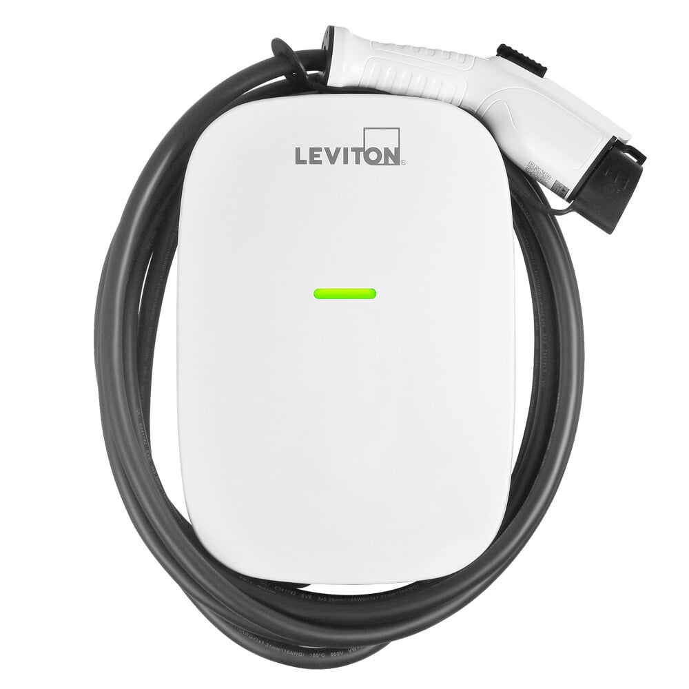 EV Series Standard Level 2 Electric Vehicle Charging Station, 80 A, 208/240 VAC, 19.2kW Output, J1772 Charge Connector, 18' Cord, Station comes with 2 RFID Cards and 1 Admin Card, Includes Mounting Bracket and Pre-Attached Input Cable, HARDWIRED ONLY