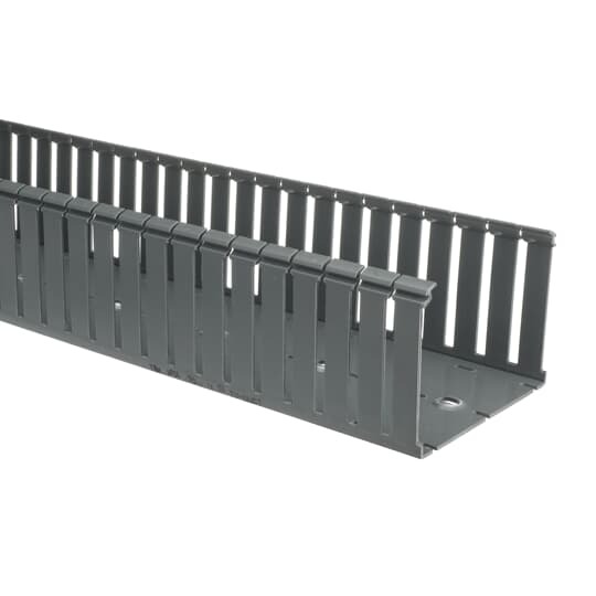Wiring Duct Wide Slot, 6 Inches x 4 Inches, Gray PVC