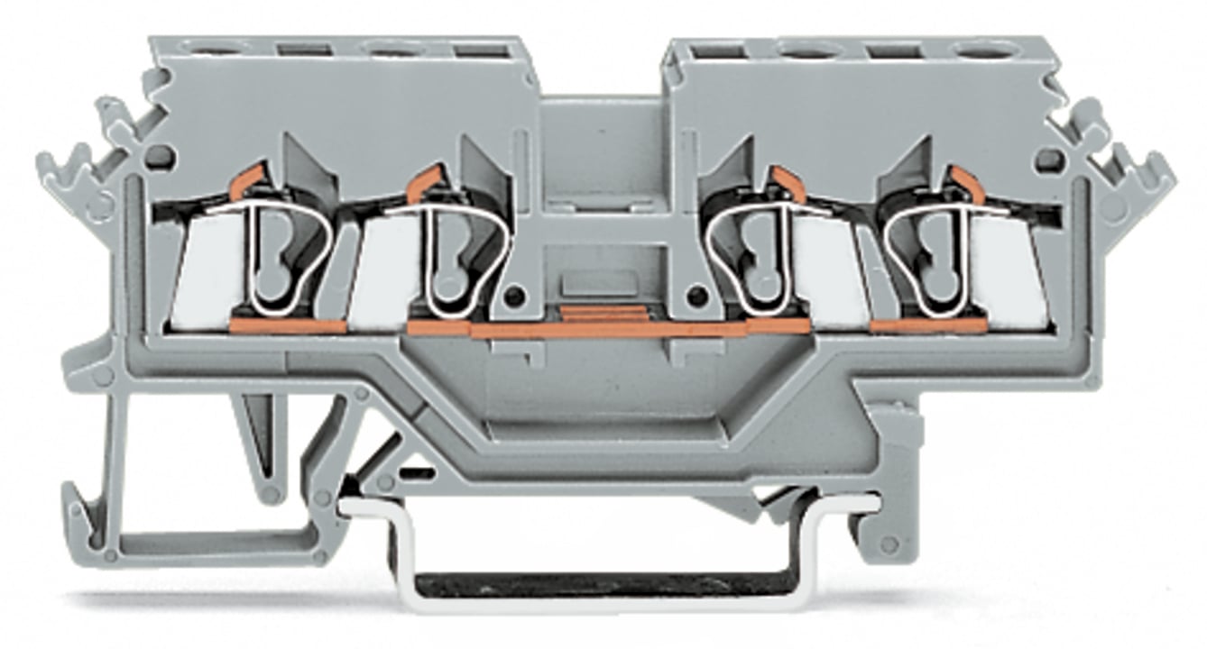 4-conductor through terminal block; 2.5 mm; suitable for Ex i applications; lateral marker slots; for DIN-rail 35 x 15 and 35 x 7.5; CAGE CLAMP; 2,50 mm; blue