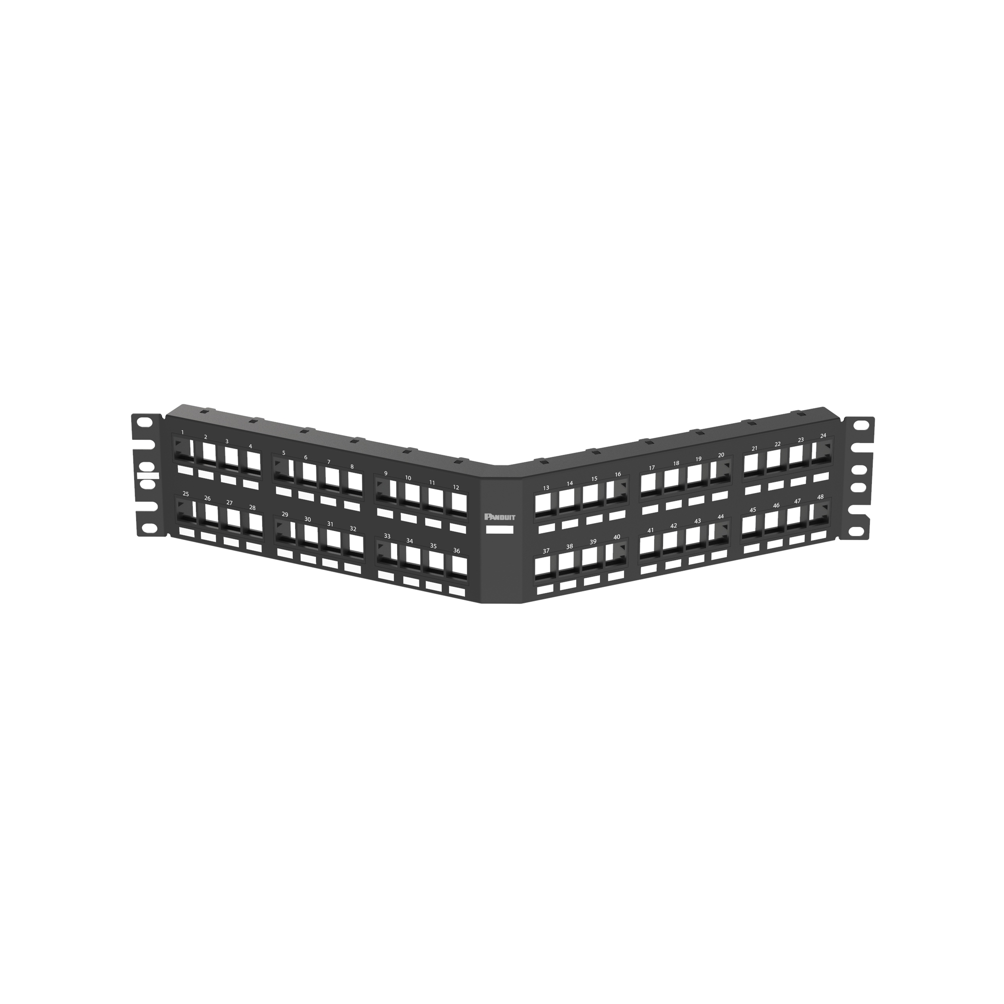 NK Modular Patch Panel, Angled, 48 Port,