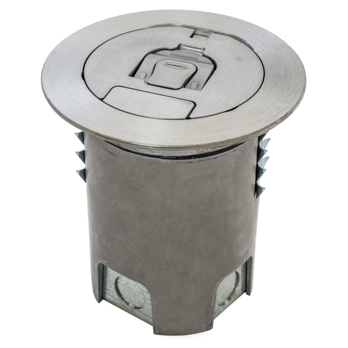 Raised Access or Wood Floorboxes, Recessed 4" Series, Cast Aluminum Box with Brushed Aluminum Cover