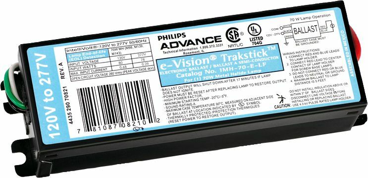 Signify Lighting, Ballast, e-Vision, Indoor, eHID, Min Start Temp -20C, Amps 0.68-.029A, Average Life 26280HRS, Volts 120-277V, Watts 70W, Non Dimmable, Number of Lamps 1, Ballasts Factor 1PCT, Input Frequency 50/60HZ, Programmed Start No, Certifications are ULISOFCCCSA, RoHS