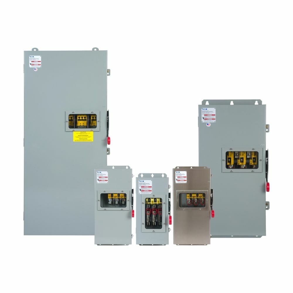 Eaton Heavy duty single-throw non-fused safety switch, Single-throw, 60 A, NEMA 12, Painted galvanized steel, Non Fusible, 3 pole, 3 wire, 10 at 240 Vac TD 1 Ph, 20 at 480 Vac TD 1 Ph, 25 at 600 Vac TD 1 Ph, 20 at 240 Vac TD 3 Ph