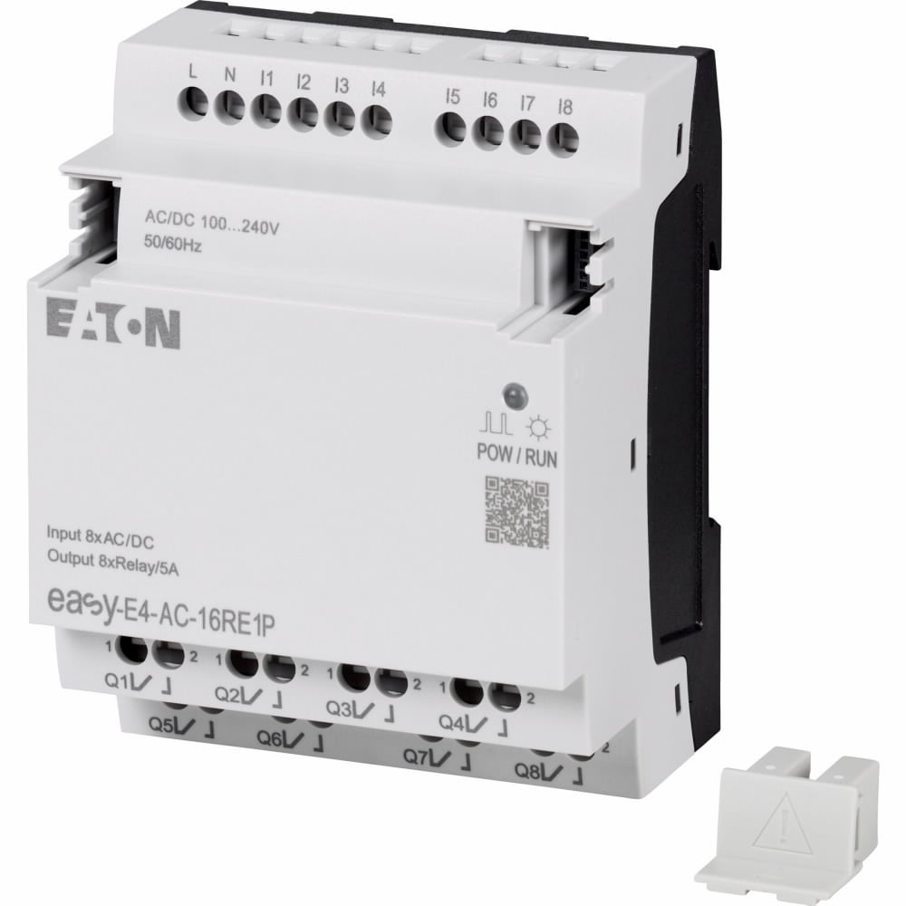 Eaton easy programmable relays, Nano Programmable Logic Controller Expansion Device, Easy E4 Expansion Device, Push In Terminal, 8 Digital Input/ 8 Output 12/24 V DC, 24V AC