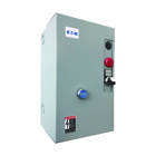 Eaton CN35 electrically held lighting contactor, 60 A, 277/60, 60 A, NEMA Type 1, Painted steel, 65 mm, Four-pole, Handle mechanism-flange mounted, Extra room for modifications such as a 24-hour time clock, Combination lighting contactors