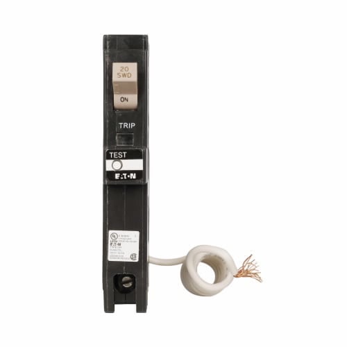 Eaton CH GFCI circuit breaker,Ground fault circuit breaker,Trip flag, GFCI,20 A,10 kAIC,Single-pole,120/240 V,CHFGF,Plug-on neutral,Ground fault circuit interrupter,GFI